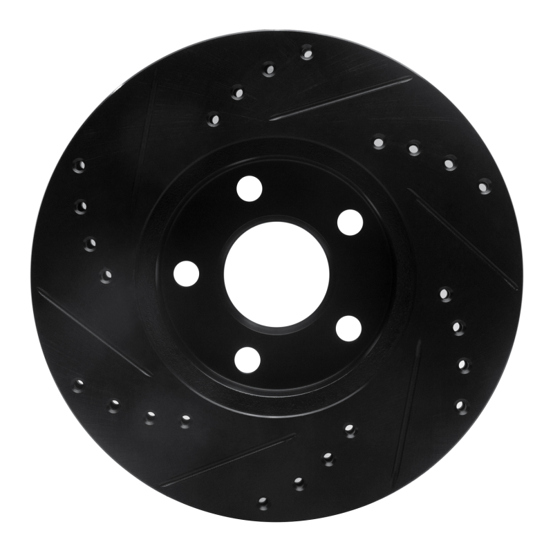 Buick Skylark Brake Rotor (1) - Front Right - R1 Concepts - Drilled & Slotted - Black - `90-`05